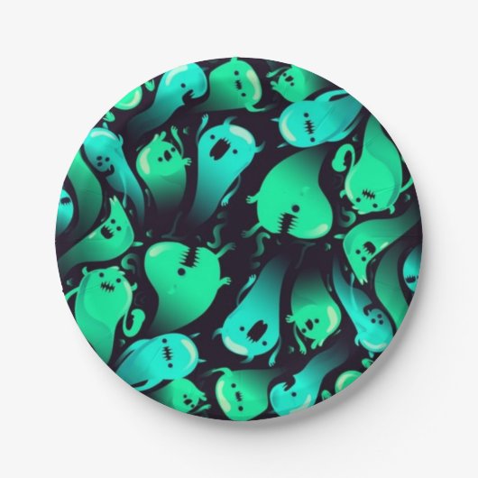 spookpatroon papieren bordje (Voorkant)