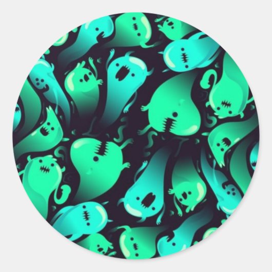 spookpatroon ronde sticker (Voorkant)