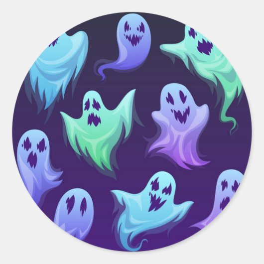 spookpatroon ronde sticker (Voorkant)