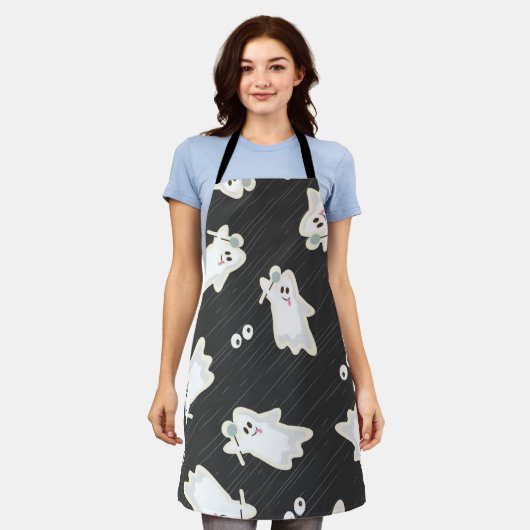 spookpatroon schort (Gedragen)