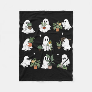 Spookplant Dame Retro Halloween Planten Spooky Moe Fleece Deken