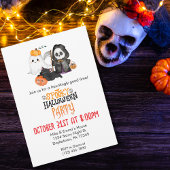Spookpompoen Grim Reaper Schattige Zwarte Kat Hall Cadeaulabel