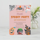 Spookpompoen verjaardag Halloween Kaart (Staand voorkant)