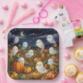 Spookpompoenveld Papieren Bordje (Feest)