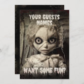spookpop griezelig volwassen halloween party kaart (Voorkant / Achterkant)