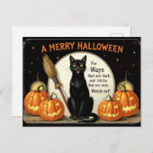 Spooks & Grins: Een vrolijk Halloween Briefkaart (Voorkant / Achterkant)