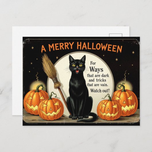  Spooks & Grins: Een vrolijk Halloween Briefkaart (Voorkant / Achterkant)