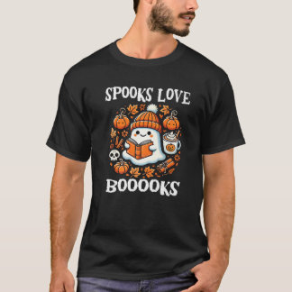 Spooks Love Boeken Schattigee Ghost Reading Boek H T-shirt