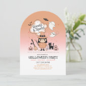 Spooks & Spells Halloween-feest boog streep ID1325 Kaart (Staand voorkant)