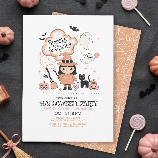Spooks & Spells Halloween Feest Orange ID1325 Kaart