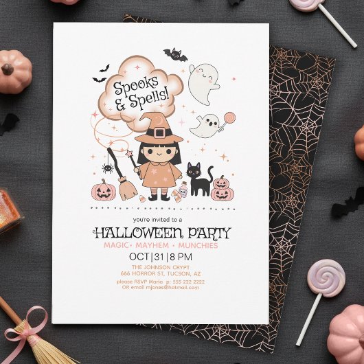 Spooks & Spells Halloween Feest Zwart ID1325 Kaart