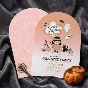 Spooks & Spells Halloween-feestboog roze ID1325 Kaart