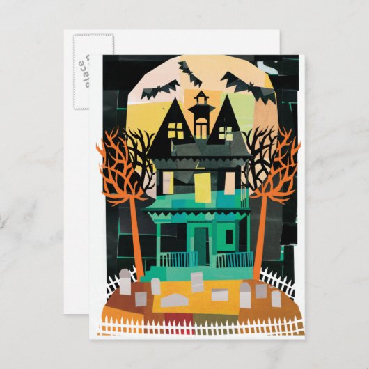Spooks van het gehakte huis briefkaart
