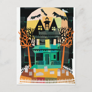 Spooks van het gehakte huis briefkaart