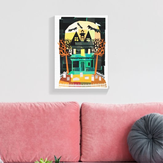 Spooks van het gehakte huis canvas afdruk (Insitu (Woonkamer))