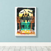 Spooks van het gehakte huis canvas afdruk (Insitu (Houten vloer))