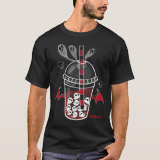 Spookscene Ghos-Tea Spooky Boba Emo Gothic Alt Red T-shirt
