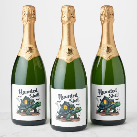 spookschildpad sparkling wijnetiket (Flessen)