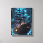 Spookschip bij Night Fantasy Canvas Afdruk (Voorkant)