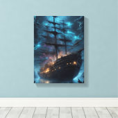 Spookschip bij Night Fantasy Canvas Afdruk (Insitu (Houten vloer))