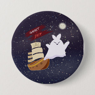 Spookschip Griezelig Geheesterschip op Zee Ronde Button 7,6 Cm