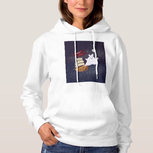 Spookschip Griezelige Halloween Dames Pullover Hoo (Voorkant)