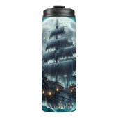 Spookschip in maanverlichte wolken thermosbeker (Voorkant)