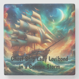 Spookschip Lady Lovibond in een kosmisch Storm Stenen Onderzetter
