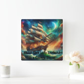 Spookschip Lady Lovibond in een kosmisch Storm Vierkante Klok (Huis)