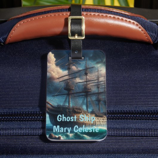 Spookschip Mary Celeste: een aanhoudend maritiem m Bagagelabel (Voorkant Insitu 2)