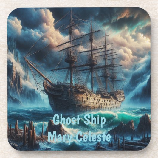 Spookschip Mary Celeste Haunting Maritiem Mysterie Bier Onderzetter (Voorkant)