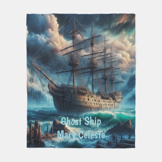 Spookschip Mary Celeste Haunting Maritiem Mysterie Fleece Deken (Voorkant)