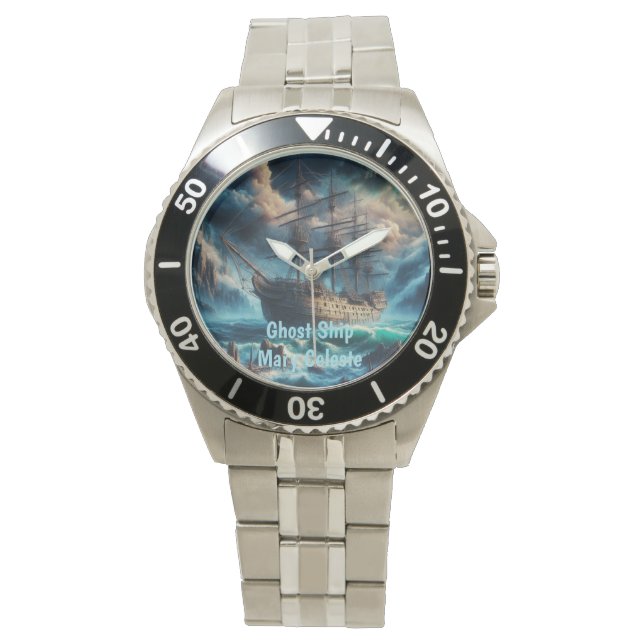 Spookschip Mary Celeste Haunting Maritiem Mysterie Horloge (Voorkant)