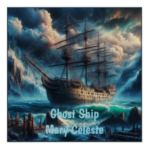 Spookschip Mary Celeste Haunting Maritiem Mysterie Perfect Poster