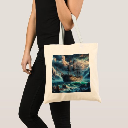 Spookschip Mary Celeste Haunting Maritiem Mysterie Tote Bag (Voorkant (product))