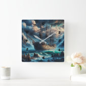 Spookschip Mary Celeste Haunting Maritiem Mysterie Vierkante Klok (Huis)