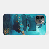 Spookschip op de Stormy Zeeen Design Case-Mate iPhone Case (Achterkant (horizontaal))