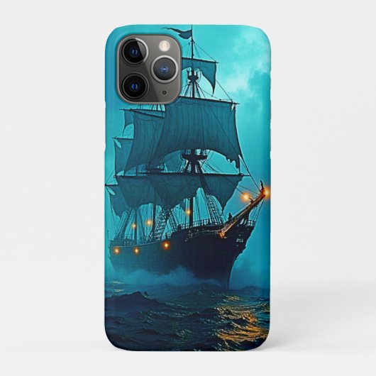 Spookschip op de Stormy Zeeen Design Case-Mate iPhone Case (Achterkant)