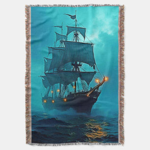 Spookschip op de Stormy Zeeen Design Deken