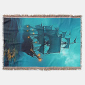 Spookschip op de Stormy Zeeen Design Deken (Voorkant)