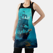 Spookschip op de Stormy Zeeen Design Schort (Insitu)