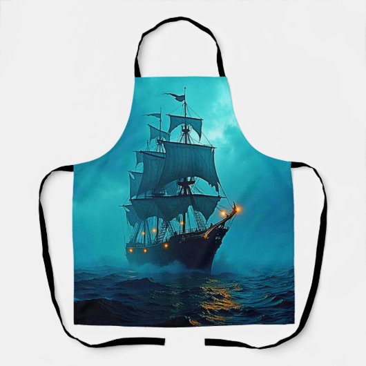 Spookschip op de Stormy Zeeen Design Schort (Voorkant)