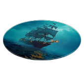 Spookschip op de Stormy Zeeen Design Snijplank (Hoek)