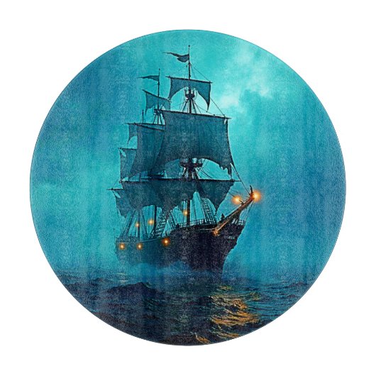 Spookschip op de Stormy Zeeen Design Snijplank (Voorkant)