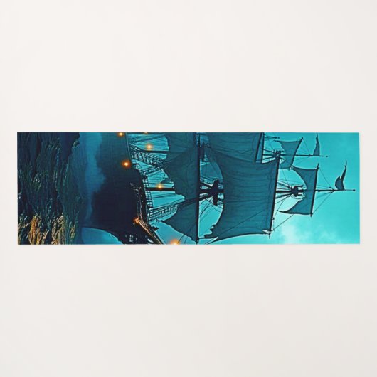 Spookschip op de Stormy Zeeen Design Yogamat (Achterkant (horizontaal))