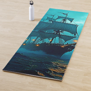 Spookschip op de Stormy Zeeen Design Yogamat
