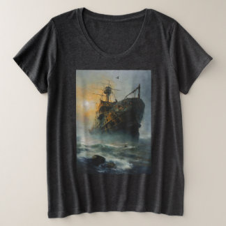 Spookschip, piratenschip, grote maat t-shirt