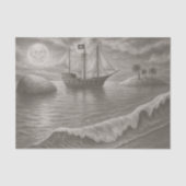 Spookschip – Piratenschip op Zee Tissuepapier (Voorkant)