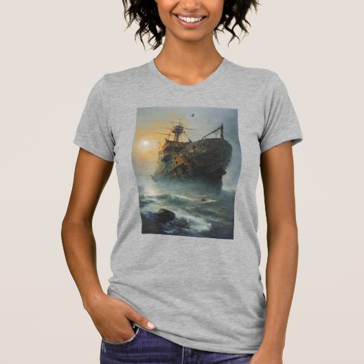 Spookschip, piratenschip, t-shirt (Voorkant)