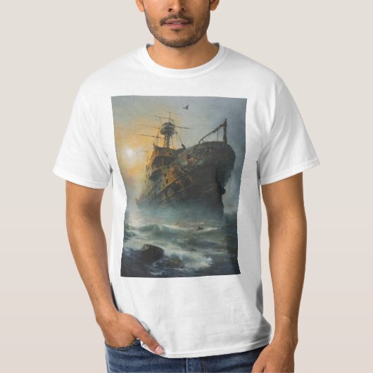 Spookschip, piratenschip, t-shirt (Voorkant)